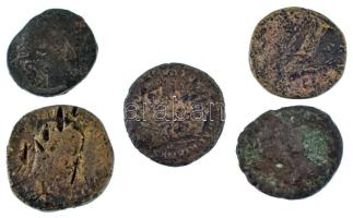 Római Birodalom 5db-os bronz érmetétel, benne As, Dupondius és Sestertius T:F,VG Roman Empire 5pcs bronze coin lot, within As, Dupondius and Sestertius C:F,VG