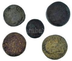 Római Birodalom 5db-os bronz érmetétel, benne As, Dupondius és Sestertius T:F,VG Roman Empire 5pcs bronze coin lot, within As, Dupondius and Sestertius C:F,VG