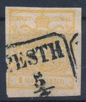 1850 1kr HP I okkersárga bélyeg PESTH (Ferchenbauer EUR 170.-) Certificate: Steiner