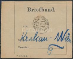 1916 Levélköteg címzés EP SZYDLOWIECZ b - Krakau -Wien