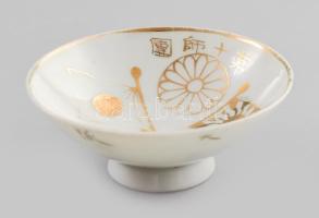 Japán porcelán katonai szakés csésze. cca 1940-1944, 10. hadosztály, 20. gyalogezred, 2. zászlóalj, ...