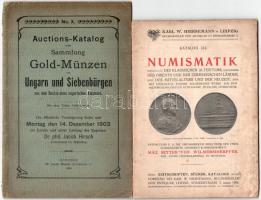 Vegyes 4db-os numizmatikai irodalom tétel a századforduló környékéről, közte: Fejér József Münzhandl...