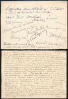 1946-47 2 db levél Teleky-Vámossy Árpád (1900-?) festőművész autográf soraival és aláírásával