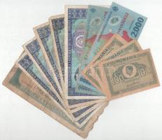 Románia 1944-1999. 11db-os vegyes bankjegy tétel, közte  Románia 1944. 5000L T:F,VG Romania 1944-1999. 11pcs of mixed banknotes, with Romania 1944. 5000 Lei V:F,VG