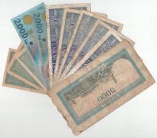 Románia 1944-1999. 11db-os vegyes bankjegy tétel, közte 
Románia 1944. 5000L T:F,VG
Romania 1944-1...
