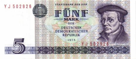 NDK 1975. 5M hatjegyű sorszám, számítógépes szedés, kiegészítő bankjegy T:I- (tárolás következtében előállt egyenetlenség)