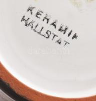 Hallstatt Keramik barna alapra fehéren csorgatott mázas szálváza. Jelzett, hibátlan, m: 24 cm