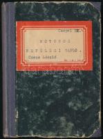 1955-69 Czecze László (1935-?) fényképes repülési naplója motoros sportrepülők számára, számos bejegyzéssel, félvászon kötésben