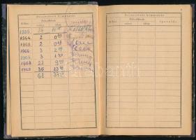 1955-69 Czecze László (1935-?) fényképes repülési naplója motoros sportrepülők számára, számos bejeg...