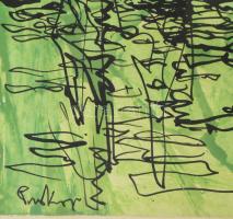 Prokop Péter (1919-2003): Tavasz. Vegyes technika, papír, jelezve balra lent, üvegezett fakeretben. ...