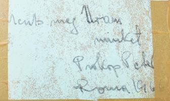 Prokop Péter (1919-2003): Libera Nos, 1966. Vegyes technika, papír, jelezve jobbra lent, hátoldalán ...