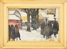 Bencze László (1907-1992): Tél, 1963. Akvarell, papír, jelezve középen lent, hátoldalán Képcsarnok V...