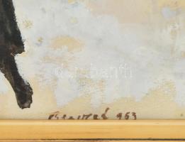 Bencze László (1907-1992): Tél, 1963. Akvarell, papír, jelezve középen lent, hátoldalán Képcsarnok V...