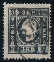 1858 3kr II. fekete / black, PEST(H)