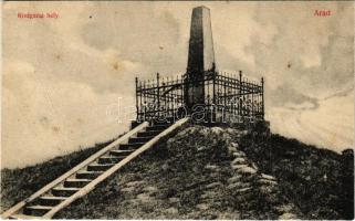 Arad, Kivégzési hely, vesztőhely. A 13 vértanú kivégzési helye. Kiadja Réthy S. és fia / execution place of the 13 martyrs of the Hungarian Revolution of 1848, monument (fa)