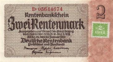 NDK 1948. 2M állami nyomat, nyolcjegyű sorszám, kuponkiadás T:II