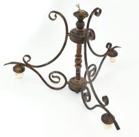 Bronzírozott fém csillár, d: 51 cm, m: 40 cm