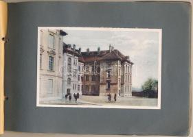 Tata, Tata-Tóváros; - 20 db RÉGI képeslap házikészítésű albumba ragasztva. Angolpark, Vár, Főgimnázi...