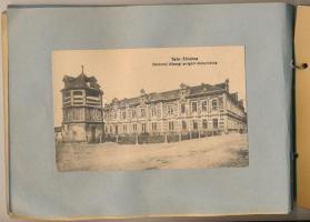 Tata, Tata-Tóváros; - 20 db RÉGI képeslap házikészítésű albumba ragasztva. Angolpark, Vár, Főgimnázi...