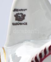 Katowice lengyel porcelán elefánt. Jelzett, kis kopással, 26x17 cm