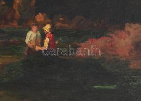 Détári Dettár György (1892-1951): Páros, 1928. Olaj, vászon. Jelezve balra lent. Dekoratív fakeretbe...