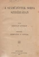 Kennan, [George] György: A száműzöttek sorsa Szibériában. Fordította: Zempléni P. Gyula Budapest, 1905. Győző Andor (Révai és Salamon ny.). 280 + [2] p. George Kennan (1845-1924) amerikai utazó, újságíró. Híradástexhnikai (telegráf-vezeték fektetési) ügyekben először az 1860-as években járta be Oroszországot, későbbi útjai során, az 1880-as évektől megismerkedett a cári rendszer szibériai büntetőtelepeivel. Az Egyesült Államokban rendkívül népszerű tudósításai elsőként számoltak be a szibériai táborokban uralkodó állapotokról, illetve az ott büntetésüket töltő foglyok között uralomra jutó forradalmi elképzelésekről. Összefoglaló munkája két kötetben először 1891-ben jelent meg, ennek kivonatolt kiadása magyarul először 1892-ben jelent meg, Deubler József kiadásában. A második kiadásból származó példányunk továbbra is csak jó válogatást ad az eredeti munka teljes kriminalisztikai-büntetőjogi Szibéria-leírásból. A tartalomból: A legújabb szibériai tragédia. - Téli utazás Szibérián át. - A transbaikali fő láma. - Az orosz czenzura. - Az orosz forradalmárok börténélete. - Orosz fogházak és az élet az orosz fogházakban. - A politikai foglyok szenvedései. - Egy orosz poltikai fogház: a Péter-Pál erőd. - Az orosz büntető törvénykönyv. A javított, gerincénél erősített címoldalon régi tulajdonosi bejegyzés, példányunk néhány levelének fűzése a gerincnél megerősítve, az első előzék részben hiányzik. Sérült gerincű, kopottas korabeli félvászon kötésben.