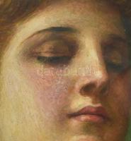 Angyalffy Erzsébet (1861-1940): Luna (Art deco hölgy arcképe), 1924. Olaj, karton, jelzett a hátolda...