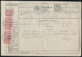 1916 Távirat Hadisegély 10f ötöscsíkkal bérmentesítve. Szép minőség! / Telegram SZEGED - Makó