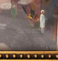 Olvashatatlan jelzéssel: Arab város. Olaj, falemez. Dekoratív, üvegezett fakeretben. 20x14 cm