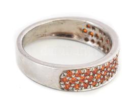 Ezüst 0,925 padparadzsa színű cirkóinával, m: 58 , 2,73 g