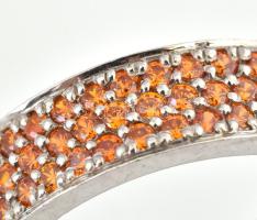 Ezüst 0,925 padparadzsa színű cirkóinával, m: 58 , 2,73 g