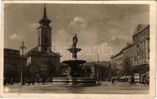 1931 Budapest IX. Kálvin tér, templom, Szabászati intézet, villamos, szökőkút, üzletek (kis szakadás / small tear)