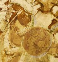 Gulyás Dénes (1927-2003): Mona Lisa elvesztette mosolyát (cím nélkül), 1977. Olaj, farost, jelezve j...