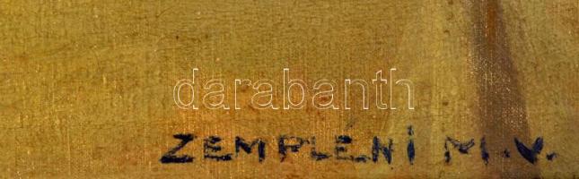 Zemplényi M. Viktor (1894-?): Porcelán mokkás készlet csendélet. Olaj, vászon, Jelzett. Hátoldalán S...