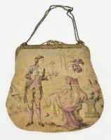 Antik historizáló színházi táska. Kis sérülésekkel, 19x19 cm