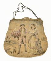 Antik historizáló színházi táska. Kis sérülésekkel, 19x19 cm