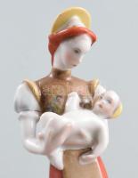 Herendi Matyó Madonna. Jelzett, kézzel festett, hibátlan, m: 18,5 cm