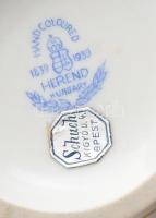 Herend Viktória mintás cukortartó. Jelzett, rózsa szirmain hiánnyal, m: 12 cm