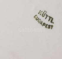 Hüttl Tivadar Porcellángyáros art nouveau reklámjával díszített Hüttl Budapest hamuzó. Jelzett, hibá...