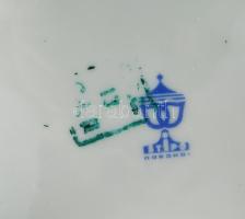 Virágmintás kaspó. Jelzett, kis kopással, d: 18 cm, m: 16 cm