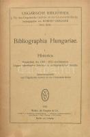 Bibliographia Hungariae I. Historica. Berlin, 1923. Walter de Gruyter & Co. 318p. Korabeli aranyozott bordázott félbőr kötésben, gerincen kopással