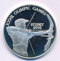 Uganda 1999. 1000Sh Ag 2000. évi Olimpiai Játékok Sydney - Íjászat T:PP folt Uganda 1999. 1000 Shilling Ag Olympic Games 2000 in Sydney - Archery C:PP spot