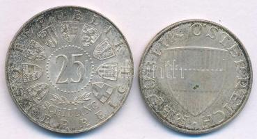 Ausztria 1958. 25Sch Ag "Carl Auer von Welsbach" + 1972. 10Sch Ag T:XF patina
Austria 195...