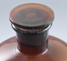 2 db nagy méretű gyógyszeres üveg egyik csiszolt üvegdugóval 25, 34 cm