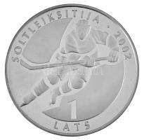 Lettország 2001. 1L Ag "Téli Olimpia Salt Lake City - Jégkorong" T:PP patina, ujjlenyomat
...