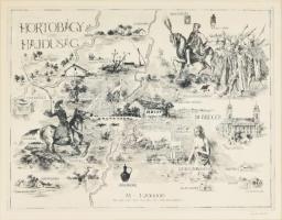 Gy. Molnár István (1933-2010): Hortobágy, hajdúság. . Rézkarc, papír, jelzett 29x39 cm Üvegezett keretben