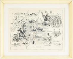 Gy. Molnár István (1933-2010): Hortobágy, hajdúság. . Rézkarc, papír, jelzett 29x39 cm Üvegezett ker...