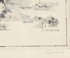 Gy. Molnár István (1933-2010): Hortobágy, hajdúság. . Rézkarc, papír, jelzett 29x39 cm Üvegezett ker...