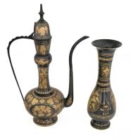 7 db nagy méretű keleti kiöntő, indiai dísztárgy. zománc festéssel gazdagon díszített, szép állapotb...