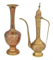 7 db nagy méretű keleti kiöntő, indiai dísztárgy. zománc festéssel gazdagon díszített, szép állapotb...